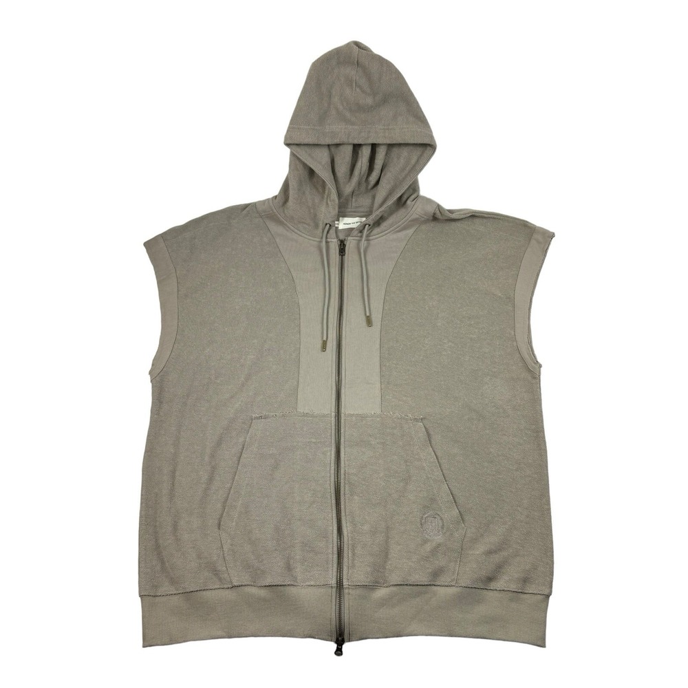 Honor The Gift Matte Brown Full Zip Sleeveless Hooded Sweater Vest Mens 2XL XXL
